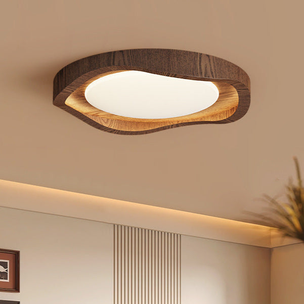 Mode Flush Mount Ceiling Light Vintage Walnut Indoor Living Room