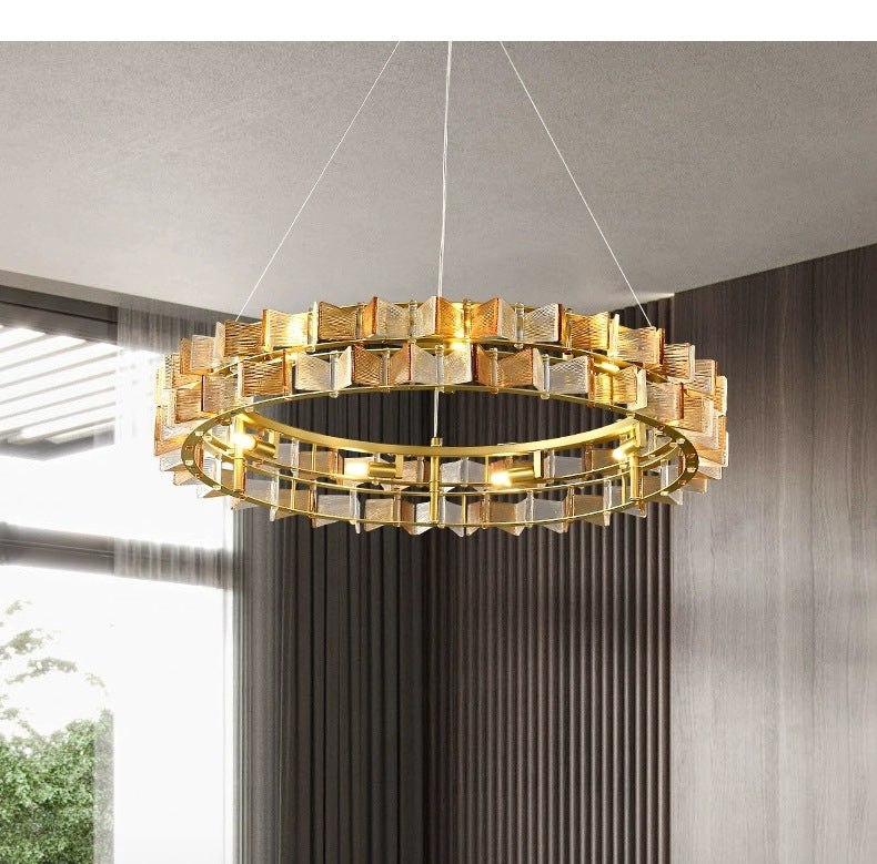 Mode Chandelier Vintage Luxury Glass Metal Living Room Bedroom
