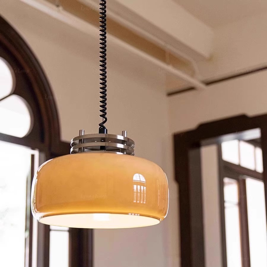 Mode Pendant Light Medieval Vintage Lift Glass Metal Living Room Bedroom