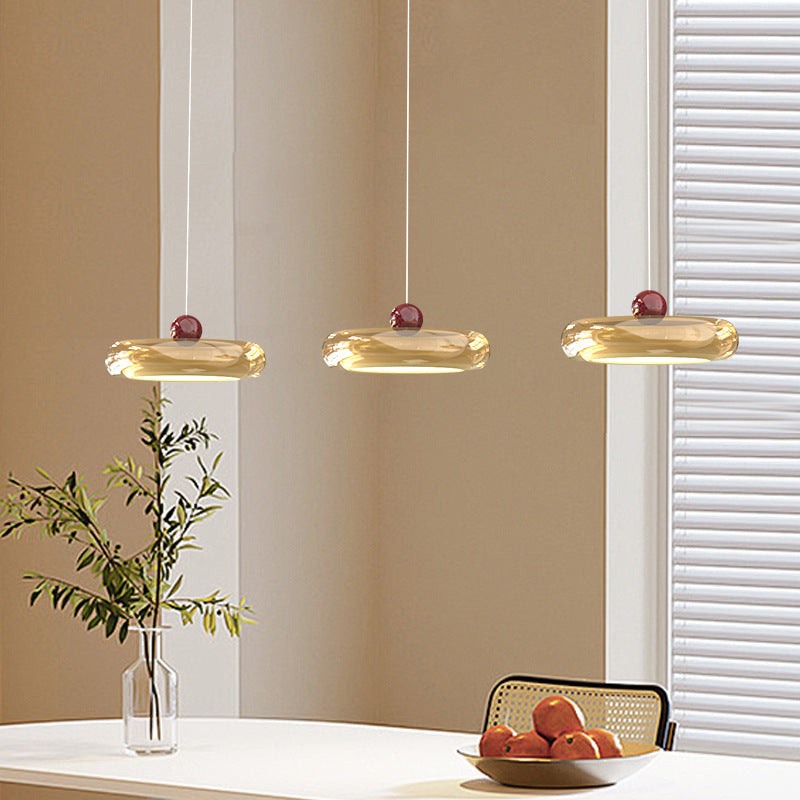 Yono Pendant Light Modern Creamy Style Line Acrylic Glass Living Room