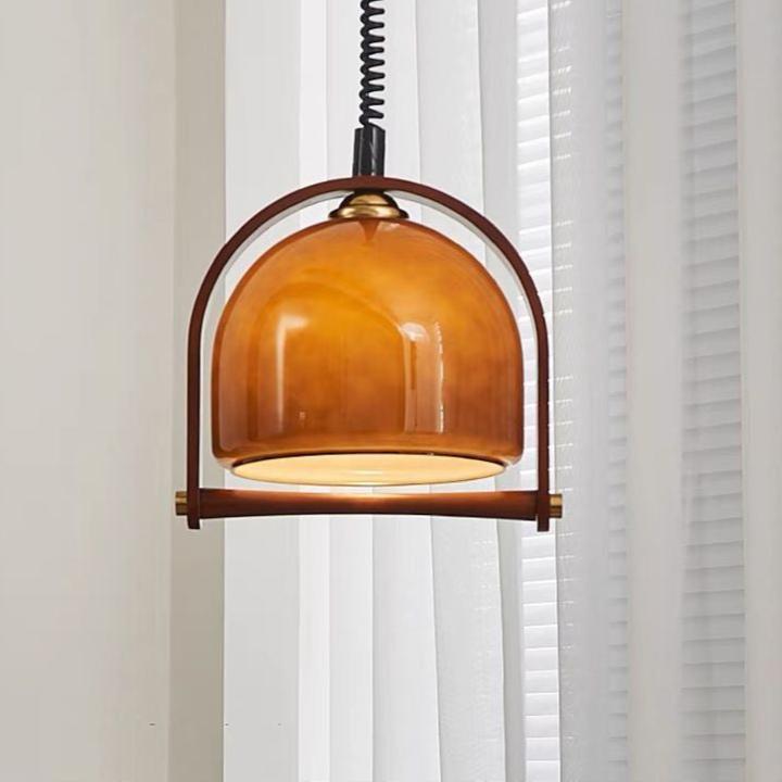 Mode Pendant Light Modern Telescoping Adjust Wood Living Room