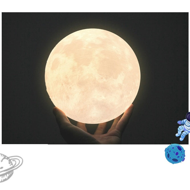 Yono Table Lamp Moon Shape Modern Metal Wood Bedroom Children Room