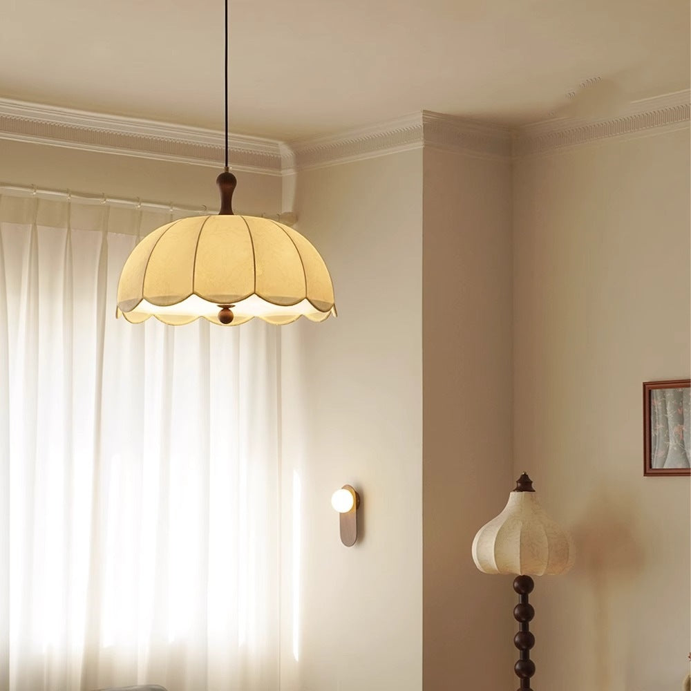 Mode Pendant Light Vintage Indoor Wood Cloth Living Room Bedroom