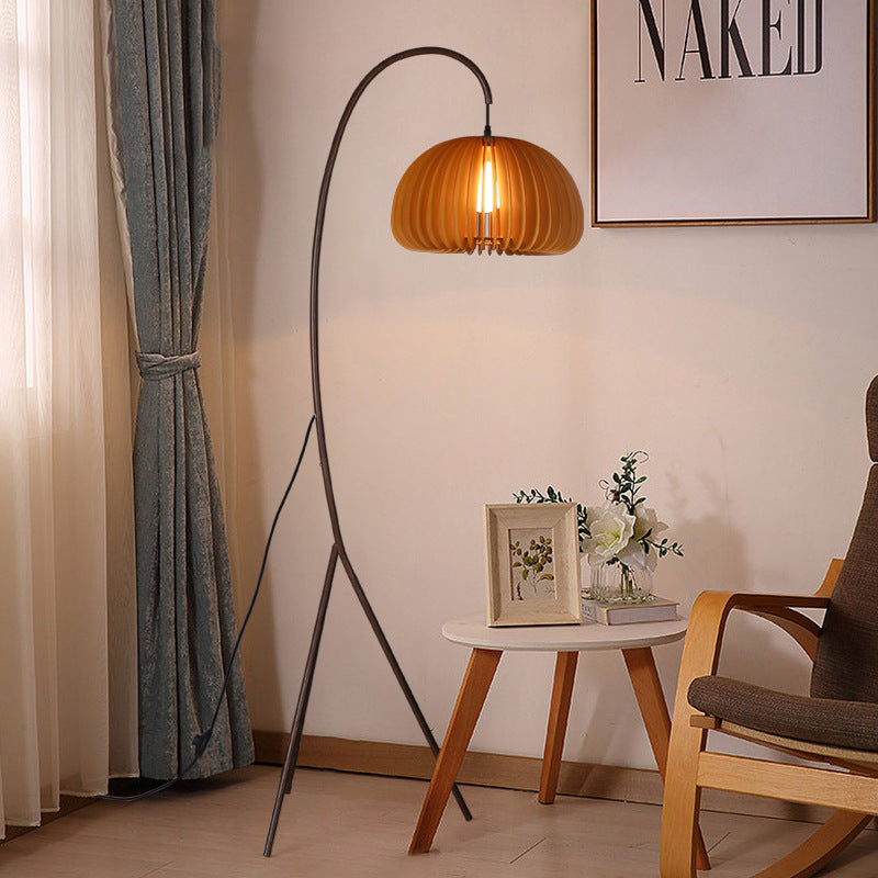 Noncu Floor Lamp Vintage Simple Indoor Rattan Metal Living Room