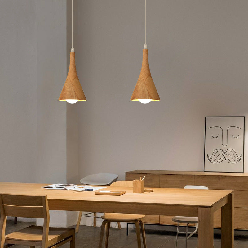Mode Pendant Light Modern Wabi-Sabi Indoor Wood Living Room