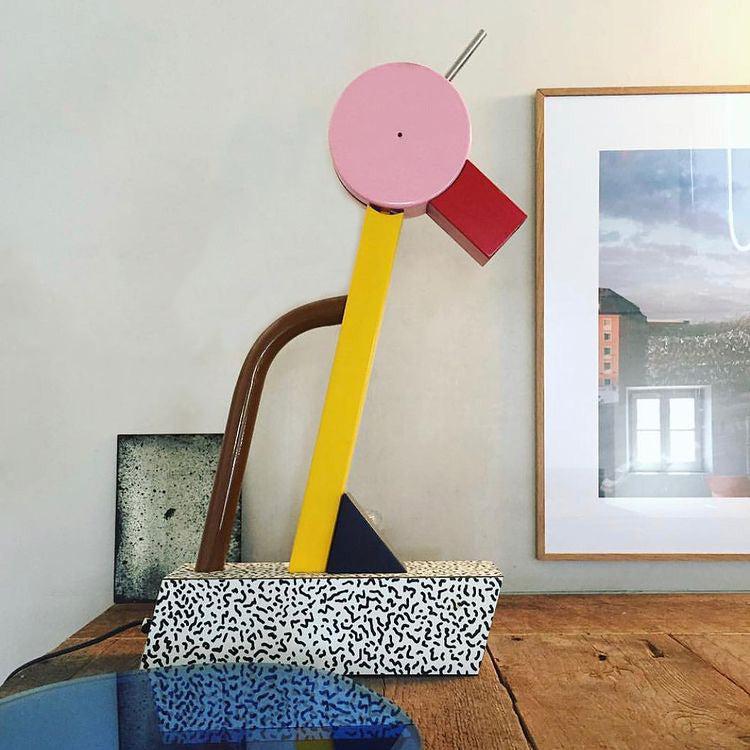 Yono Table Lamp Memphis Birdie Geometry Modern Metal Bedroom