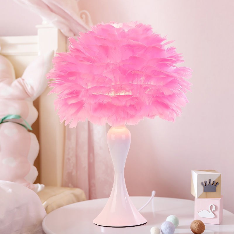 Yono Table Lamp Modern Luxury Goose Feather Metal Living Room Bedroom