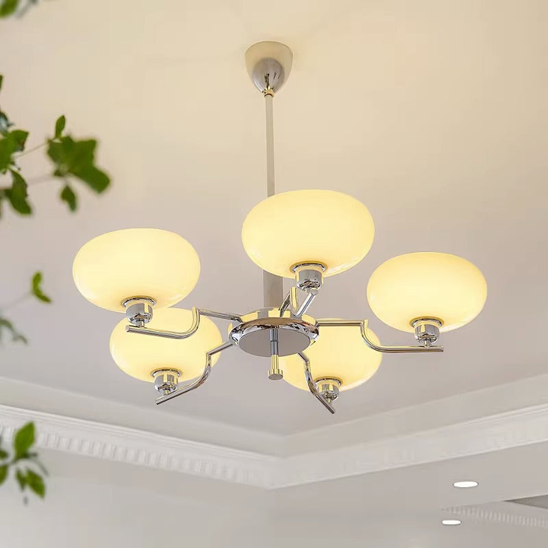 Halo Chandelier Bauhaus Simplicity Cream Metal Living Room Bedroom