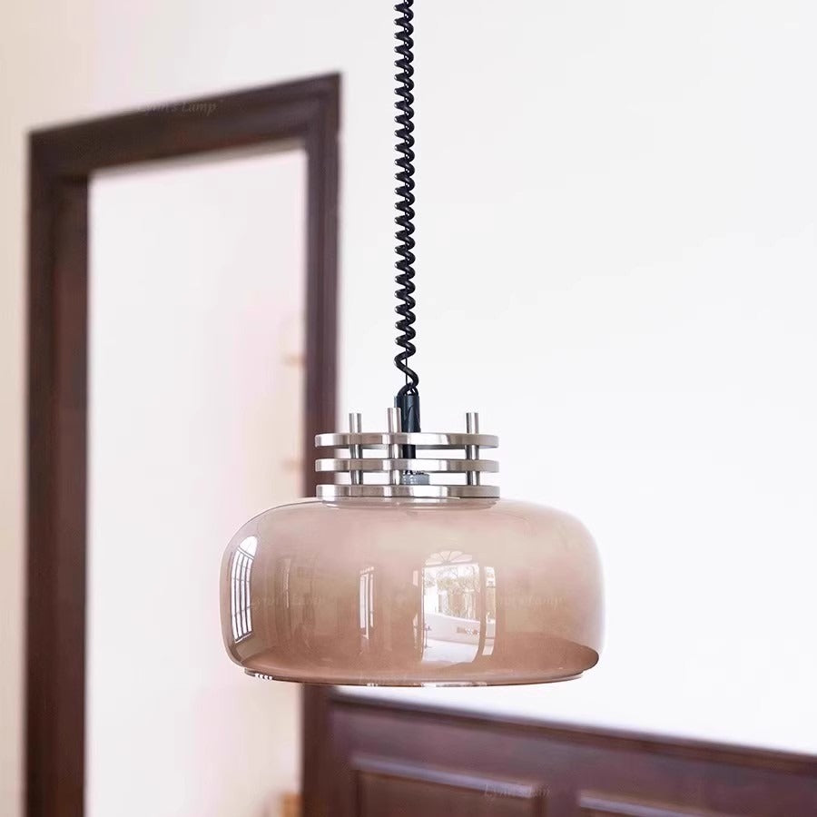 Mode Pendant Light Medieval Vintage Lift Glass Metal Living Room Bedroom