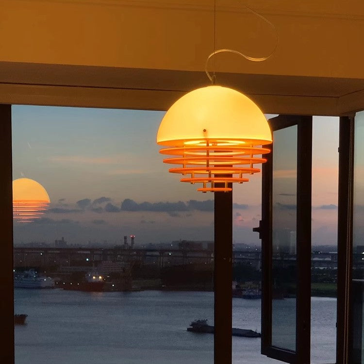 Yono Pendant Light Vintage Sunsets Bauhaus Glass Indoor Living Room