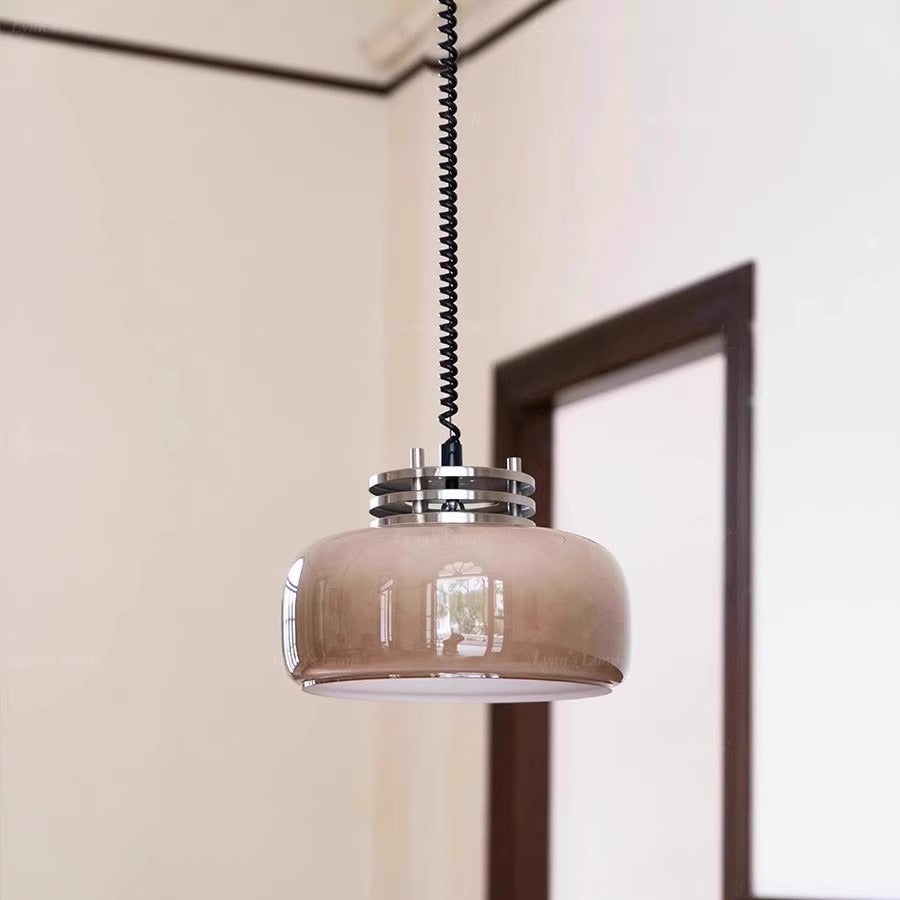 Mode Pendant Light Medieval Vintage Lift Glass Metal Living Room Bedroom
