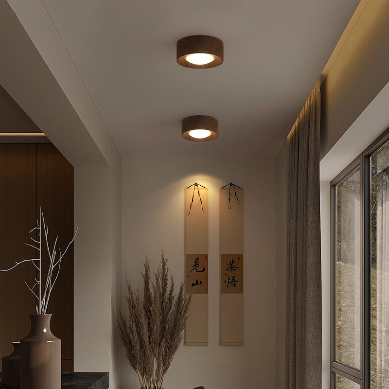 Mode Ceiling Light Vintage Embedded Walnut Living Room Pathway