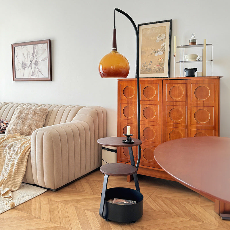 Mode Floor Lamp Modern Wireless Charging Wood Living Room