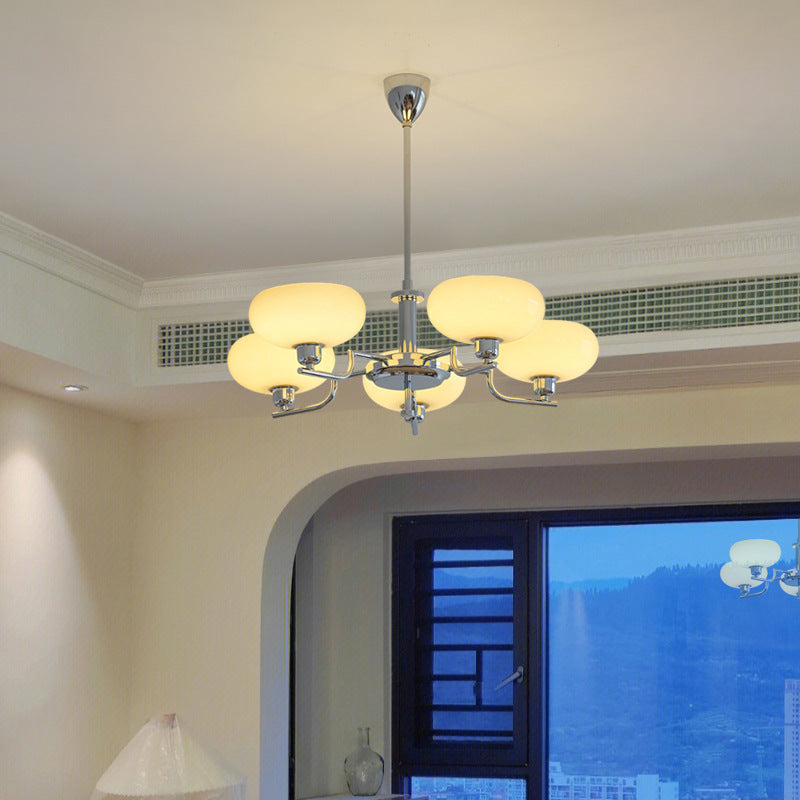 Halo Chandelier Bauhaus Simplicity Cream Metal Living Room Bedroom