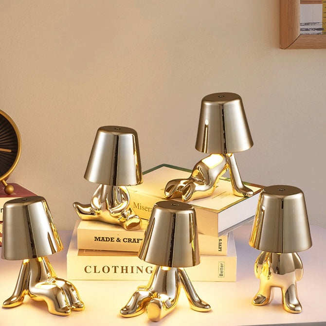 Yono Table Lamp Modern Minimalist Cartoon Gold Silver Resin Bedroom Living Room