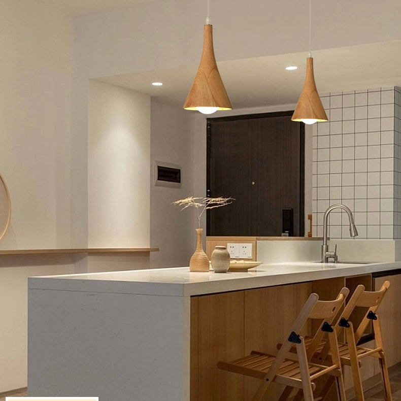Mode Pendant Light Modern Wabi-Sabi Indoor Wood Living Room