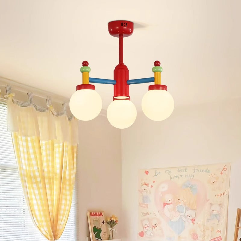 Yono Chandelier Memphis Colour Vintage Metal Glass Bedroom