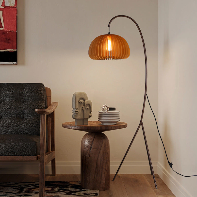 Noncu Floor Lamp Vintage Simple Indoor Rattan Metal Living Room