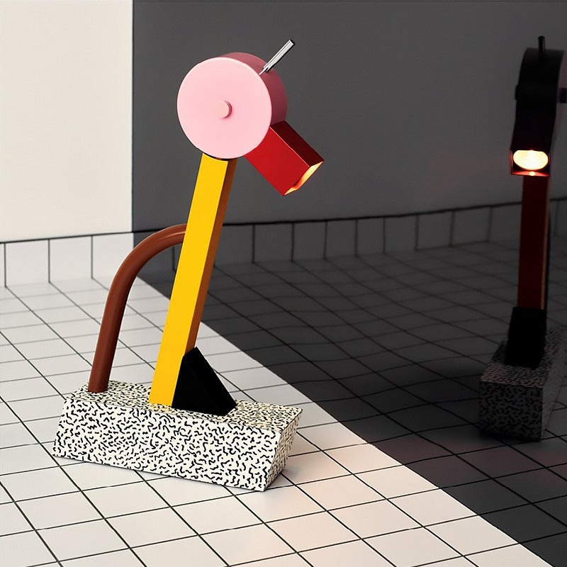 Yono Table Lamp Memphis Birdie Geometry Modern Metal Bedroom