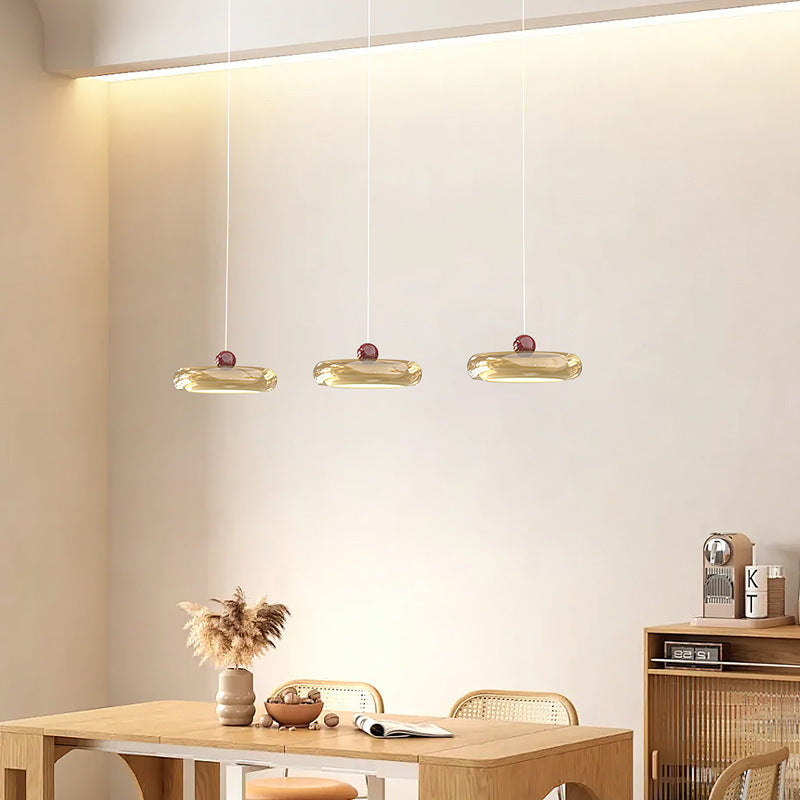 Yono Pendant Light Modern Creamy Style Line Acrylic Glass Living Room