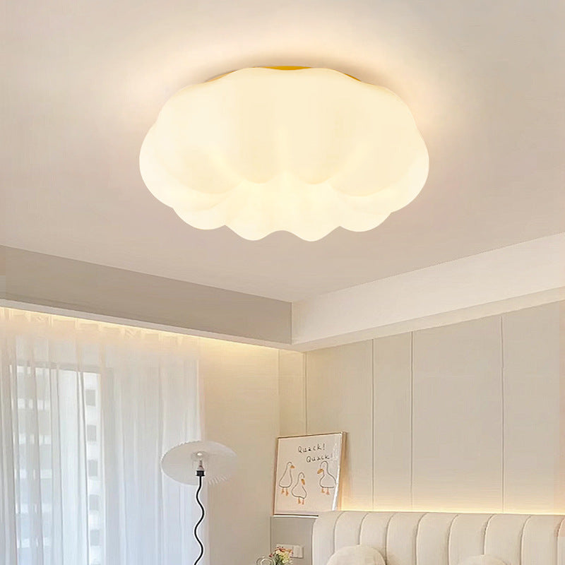 Aura Flush Mount Ceiling Light Simple Modern Cream PE Bedroom Kitchen