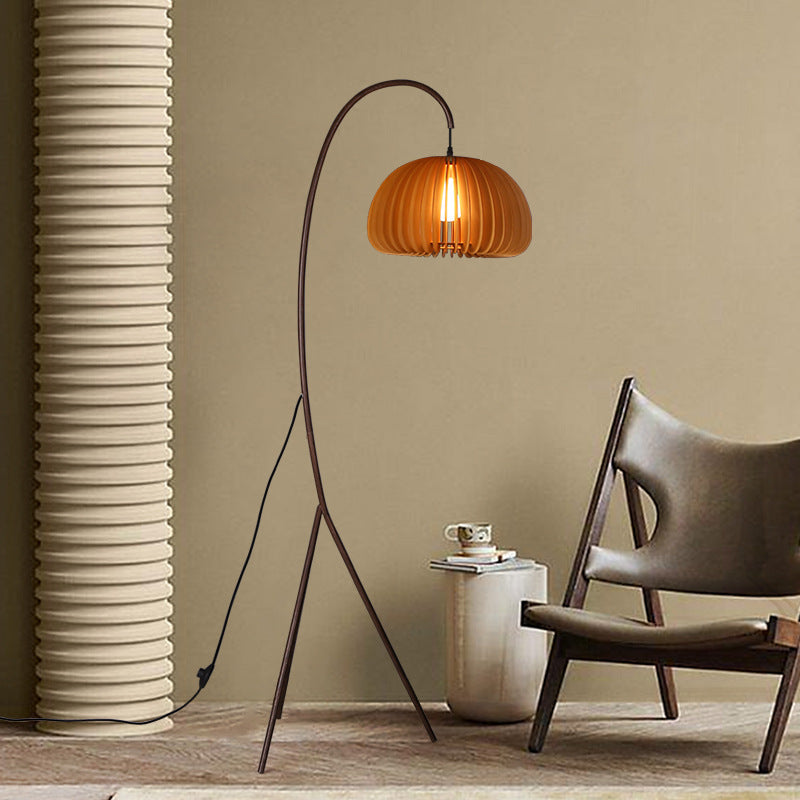 Noncu Floor Lamp Vintage Simple Indoor Rattan Metal Living Room