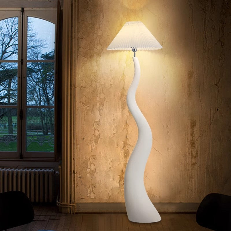 Mode Floor Lamp Handmade Wood-Shade Walnut Living Room Bedroom