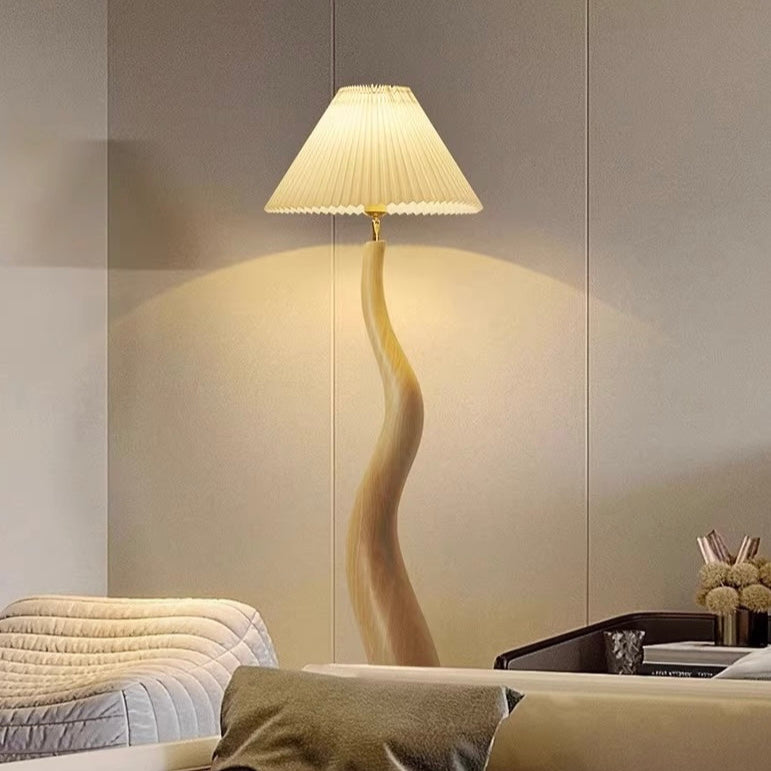 Mode Floor Lamp Handmade Wood-Shade Walnut Living Room Bedroom