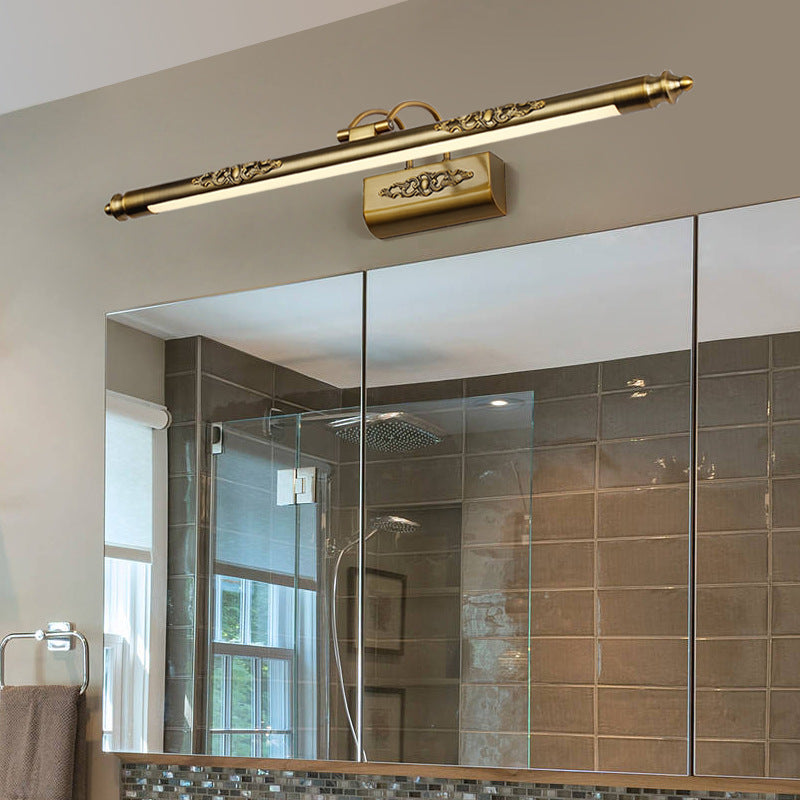Elys Wall Lamp VIntage Linear Gold IP44 Metal Acrylic Bathroom