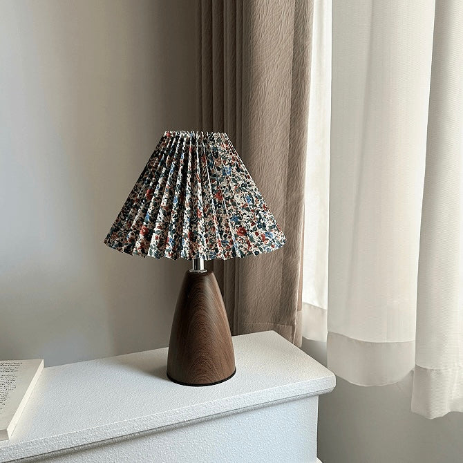 Mode Table Lamp Scandinavian Walnut Tapered Ceramic Living Room