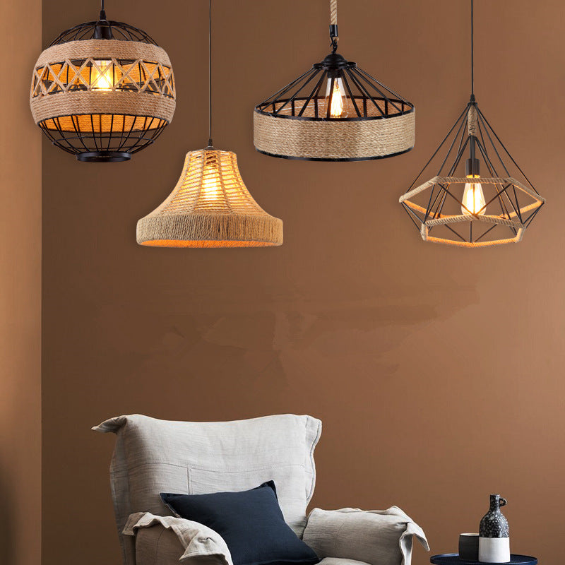 Noncu Pendant Vintage Handmade Twine Bedroom Living Room