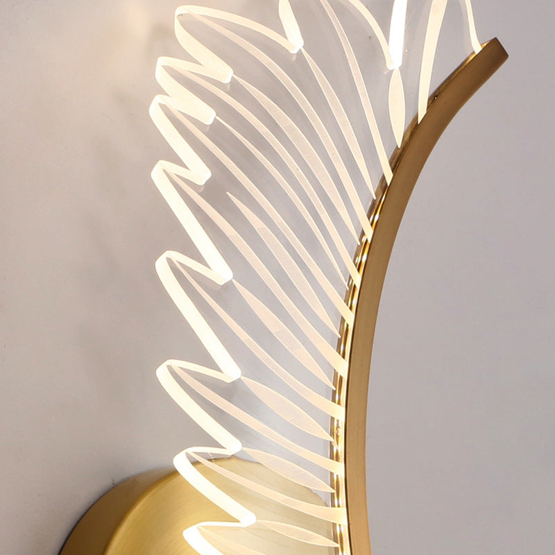 Yono Wall Lamp Modern Minimalist Wings Gold Metal Acrylic Living Room Bedroom