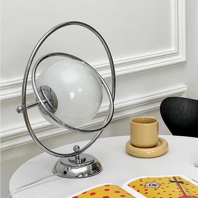 Yono Table Lamp Vintage Art Round Shade Indoor Glass Bedroom