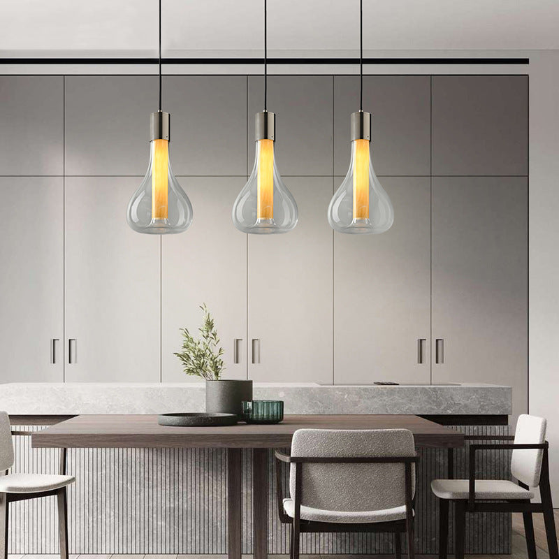 Halo Pendant Light Modern Designer Shade Metal Glass Living Room Bedroom