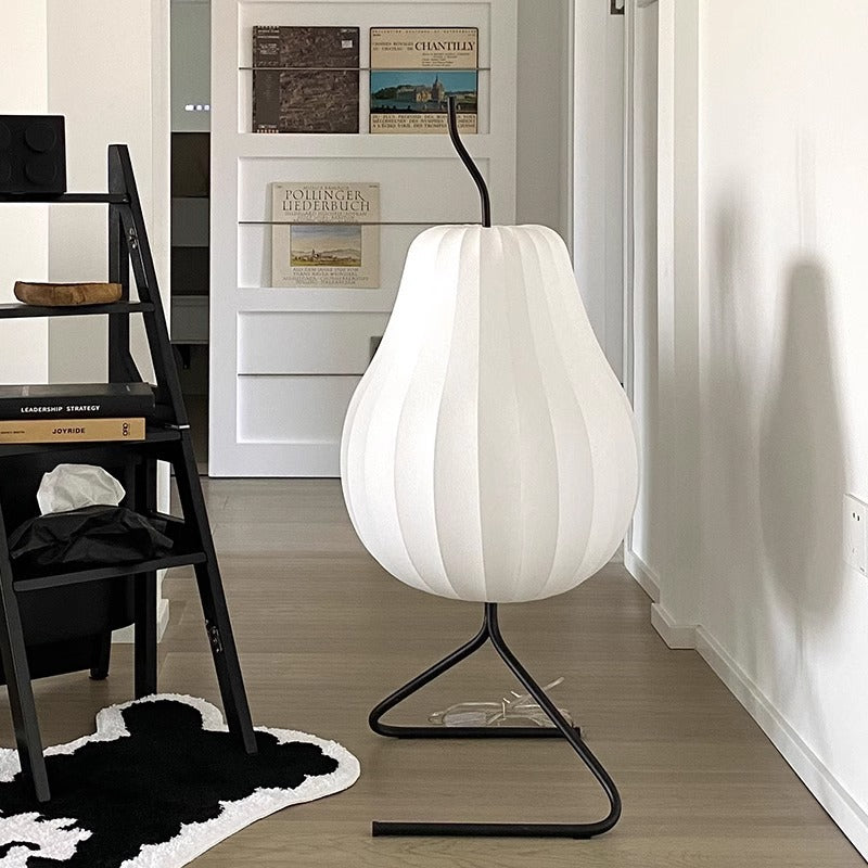 Yono Floor Lamp Modern Wabi-Sabi Silk Pear Shade Living Room