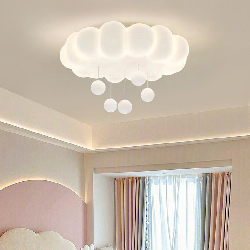 Aura Flush Mount Ceiling Light Simple Modern Cream PE Bedroom Kitchen