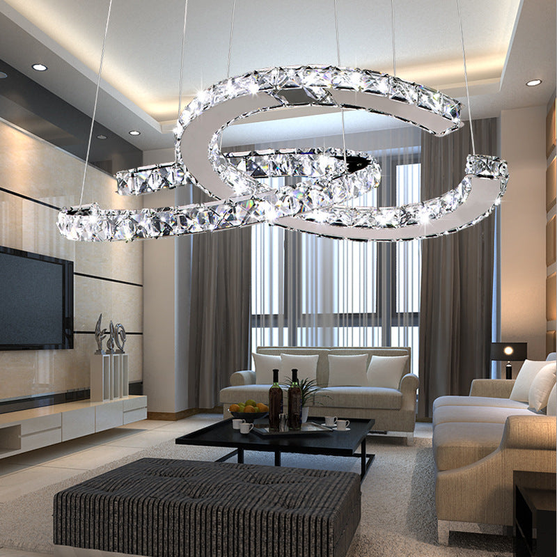 Elys Pendant Light Luxurious Ornate Crystal Metal Amber Transparent Living Room Bedroom
