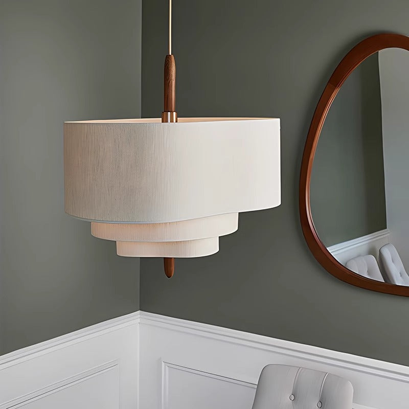 Nexa Pendant Light Scandinavian Natural Wood Cloth Living Room Bedroom