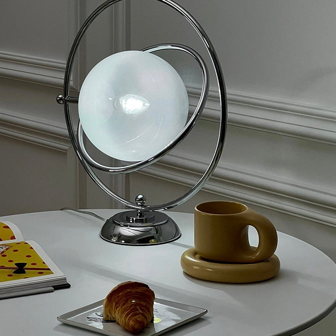 Yono Table Lamp Vintage Art Round Shade Indoor Glass Bedroom