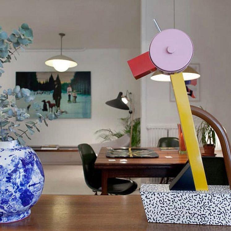 Yono Table Lamp Memphis Birdie Geometry Modern Metal Bedroom