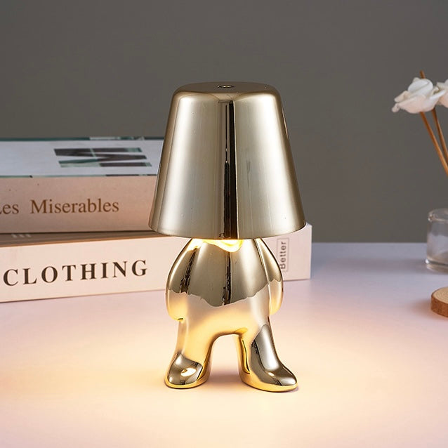 Yono Table Lamp Modern Minimalist Cartoon Gold Silver Resin Bedroom Living Room