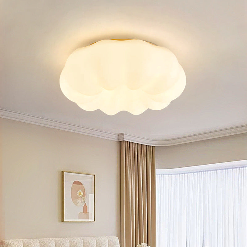 Aura Flush Mount Ceiling Light Simple Modern Cream PE Bedroom Kitchen