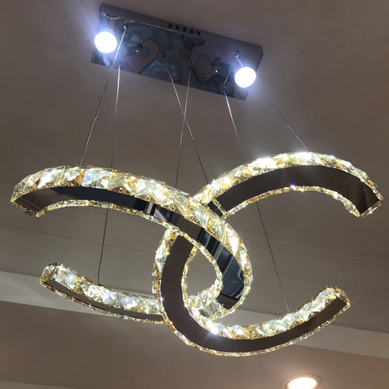 Elys Pendant Light Luxurious Ornate Crystal Metal Amber Transparent Living Room Bedroom