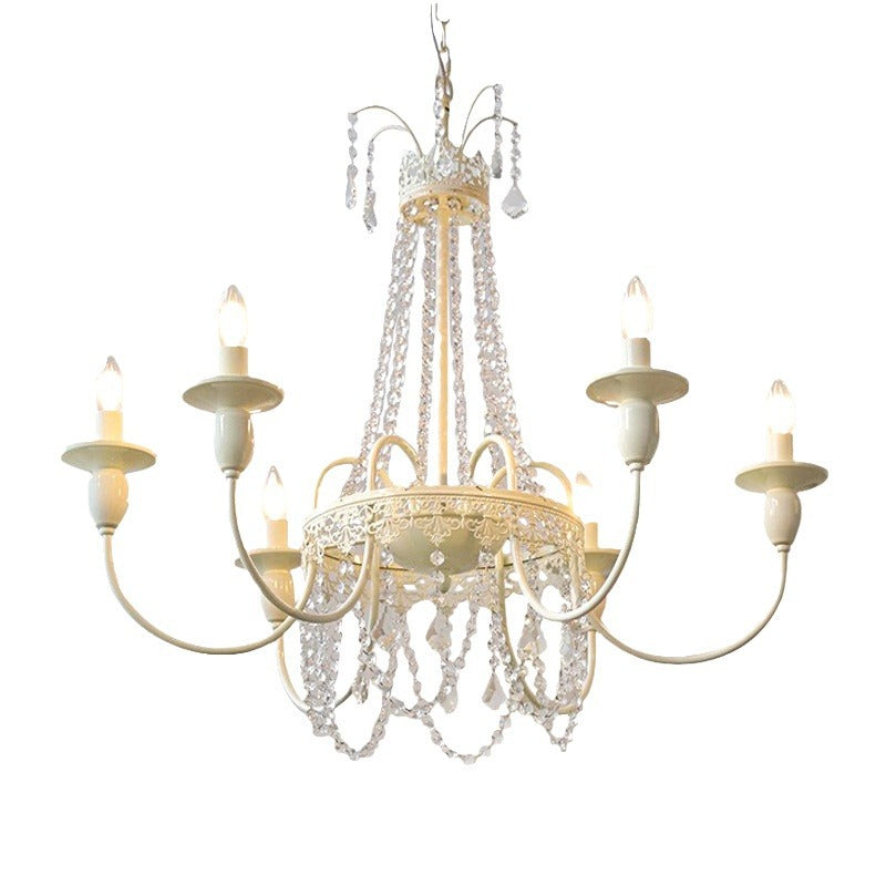Aura Chandelier Vintage Creamy Indoor Crystal Living Room Bedroom