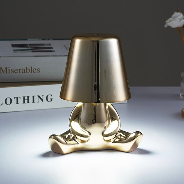 Yono Table Lamp Modern Minimalist Cartoon Gold Silver Resin Bedroom Living Room