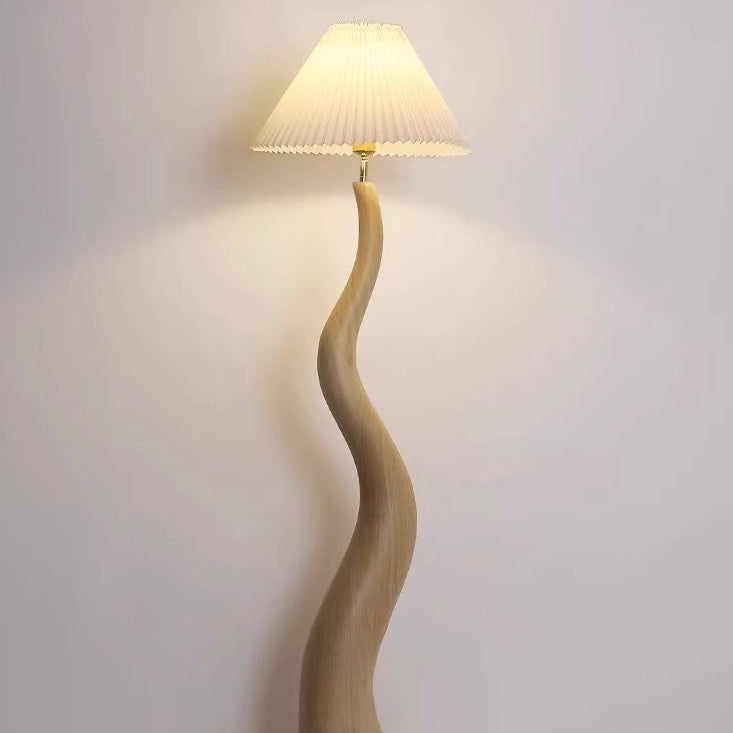 Mode Floor Lamp Handmade Wood-Shade Walnut Living Room Bedroom