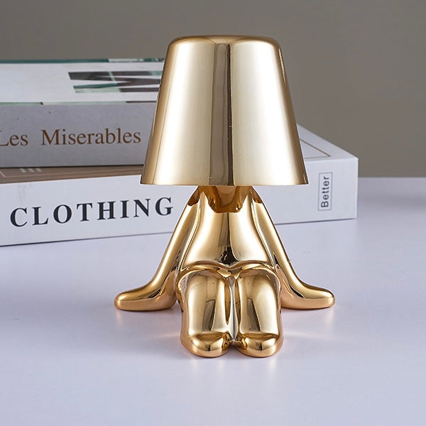 Yono Table Lamp Modern Minimalist Cartoon Gold Silver Resin Bedroom Living Room