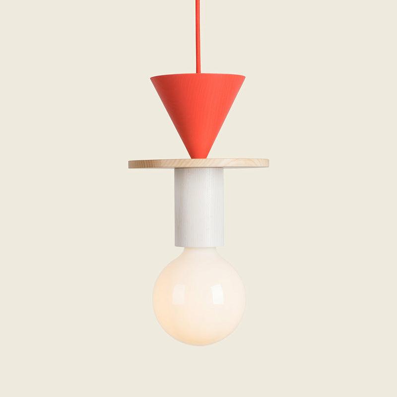 Yono Pendant Light Memphis Modern Geometric Wood Kid's Room