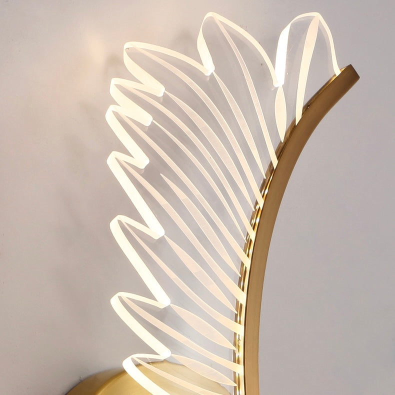Yono Wall Lamp Modern Minimalist Wings Gold Metal Acrylic Living Room Bedroom