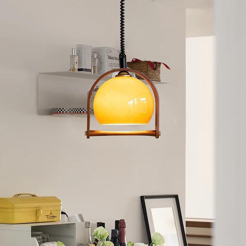 Mode Pendant Light Modern Telescoping Adjust Wood Living Room